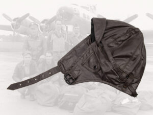 Leather flying helmet, brown
