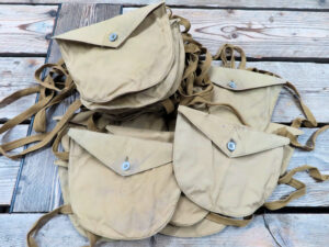 French gas mask pouch, aged