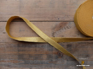 Lace with block pattern, gold - 25 mm