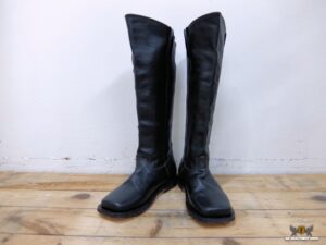 Black leather boots