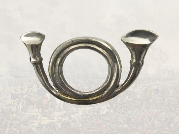 Hunting horn for giberne, white metal