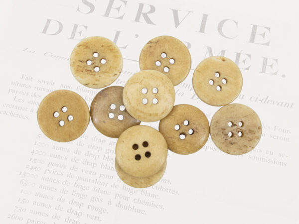 Bone button, 4 holes, large