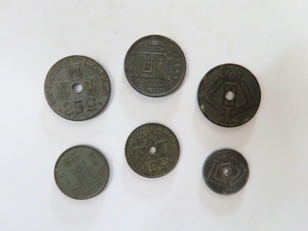 WWII belgian coin set, zinc