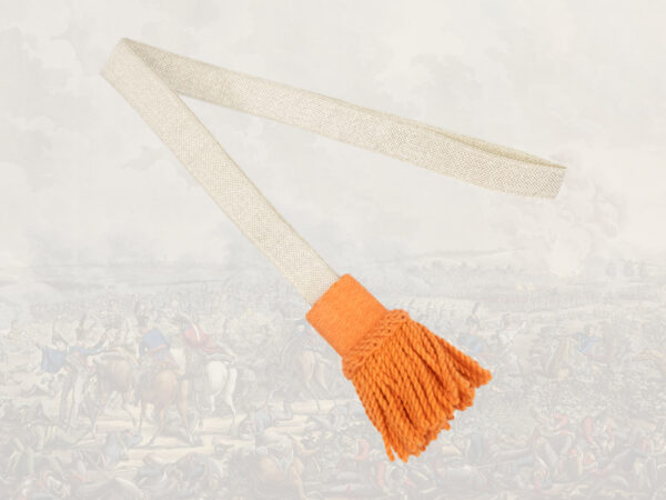 Sword knot silver cul de dé with orange knot