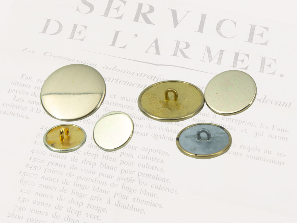 Button flat, silver, new old stock