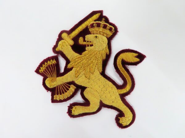 Embroidered golden lion